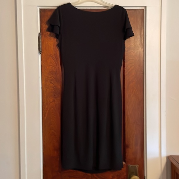 CATHERINE MALANDRINO BLACK DRESS WITH ROUCHE ON THE SIDE sz M / 10 - Picture 6 of 6